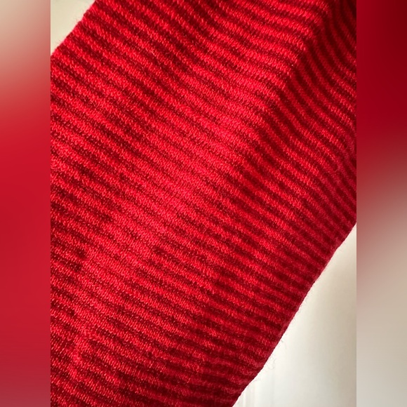 Happy Sheep Anthropology red small stripes sweater loose fit Size S - Picture 2 of 5